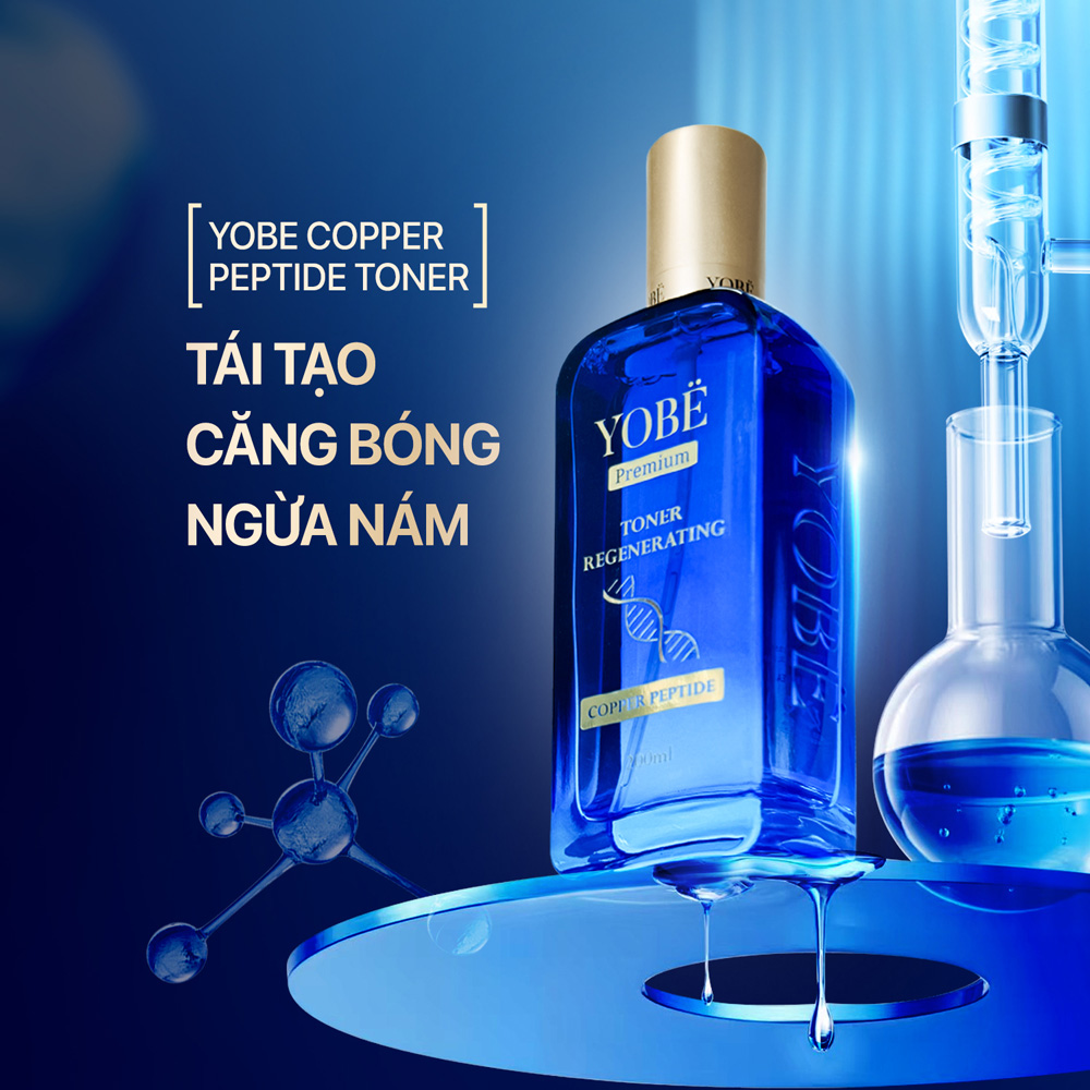 Toner Tái Sinh Làn Da & Ngăn Ngừa Thâm Nám Coppper Peptide YOBE 200mL