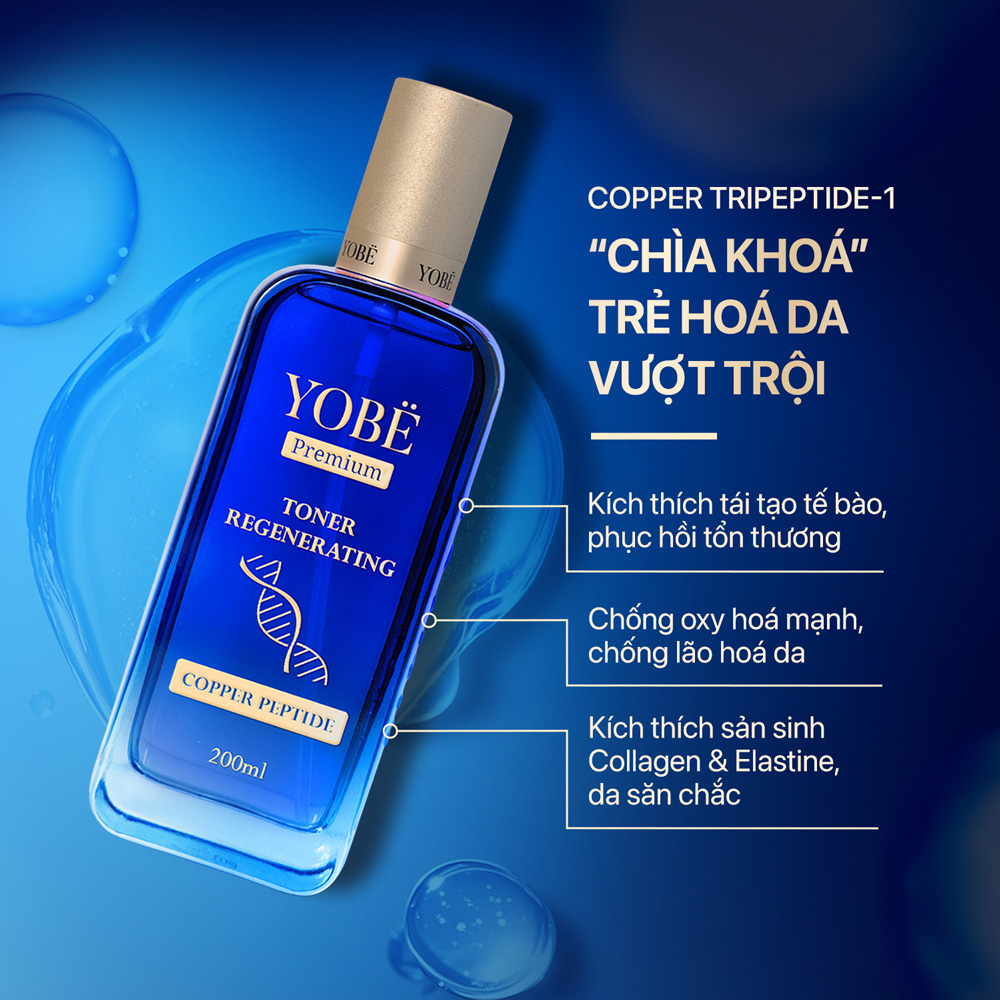 Toner Tái Sinh Làn Da & Ngăn Ngừa Thâm Nám Coppper Peptide YOBE 200mL